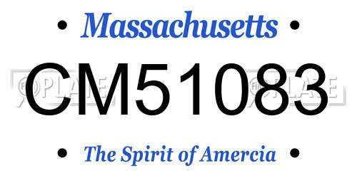 CM51083 Massachusetts License Plate