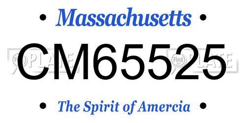 CM65525 Massachusetts License Plate