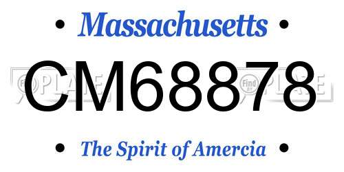 CM68878 Massachusetts License Plate