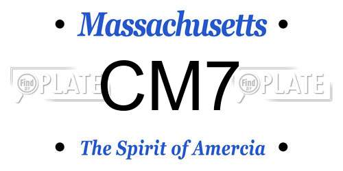 CM7 Massachusetts License Plate