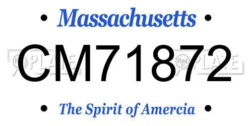 CM71872 Massachusetts License Plate