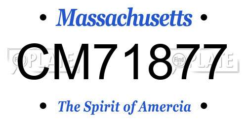 CM71877 Massachusetts License Plate