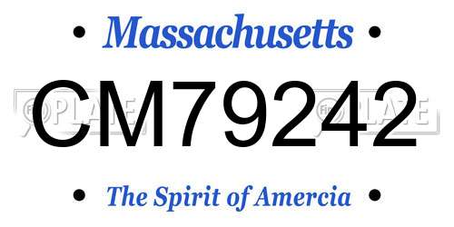 CM79242 Massachusetts License Plate