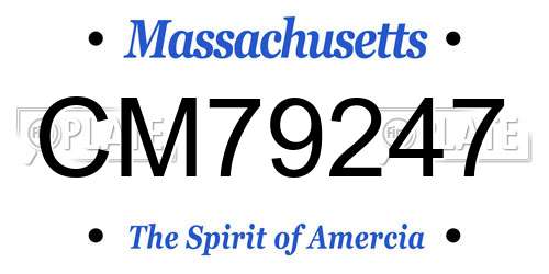 CM79247 Massachusetts License Plate
