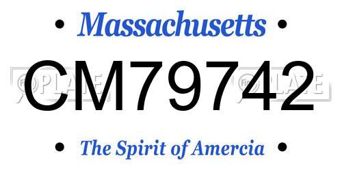CM79742 Massachusetts License Plate