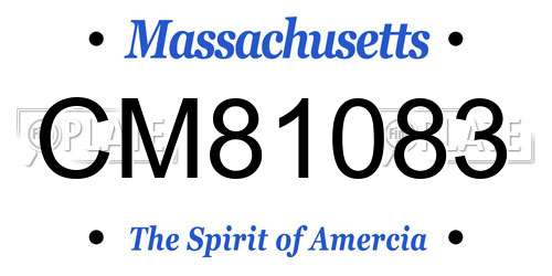 CM81083 Massachusetts License Plate