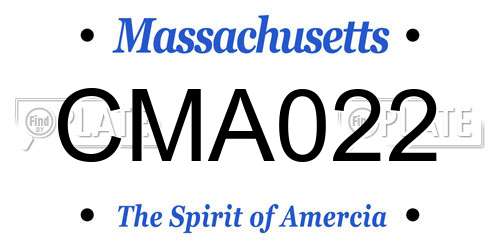 CMA022 Massachusetts License Plate