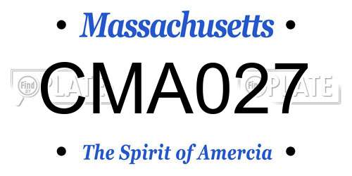 CMA027 Massachusetts License Plate