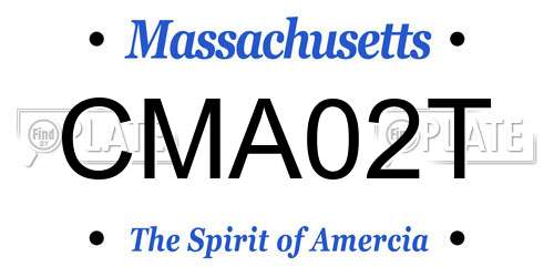 CMA02T Massachusetts License Plate