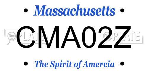 CMA02Z Massachusetts License Plate