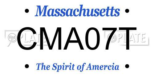CMA07T Massachusetts License Plate