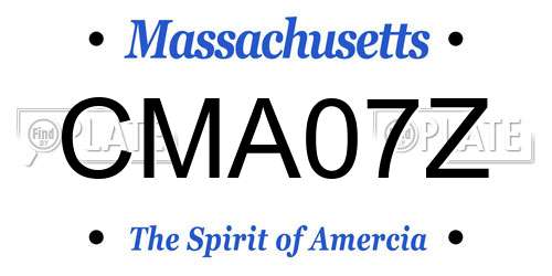 CMA07Z Massachusetts License Plate
