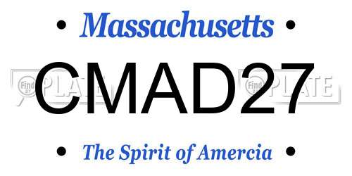 CMAD27 Massachusetts License Plate