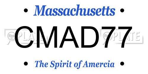 CMAD77 Massachusetts License Plate