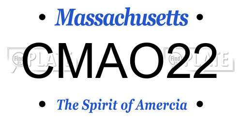 CMAO22 Massachusetts License Plate
