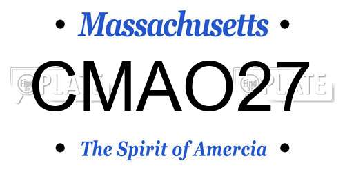 CMAO27 Massachusetts License Plate