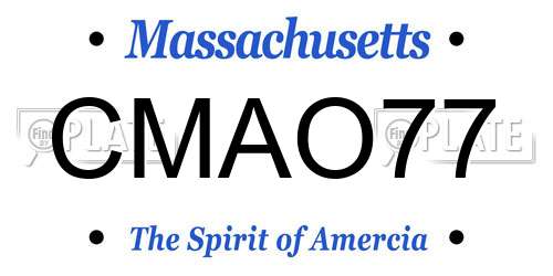 CMAO77 Massachusetts License Plate