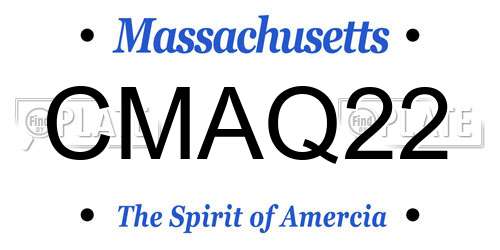 CMAQ22 Massachusetts License Plate