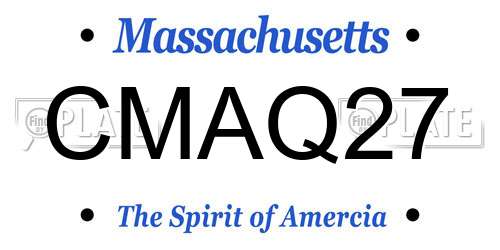 CMAQ27 Massachusetts License Plate