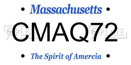 CMAQ72 Massachusetts License Plate