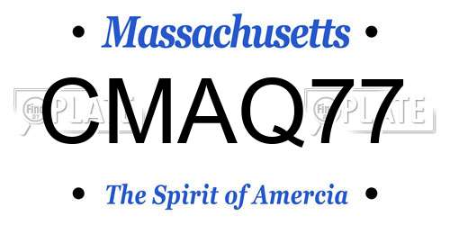 CMAQ77 Massachusetts License Plate