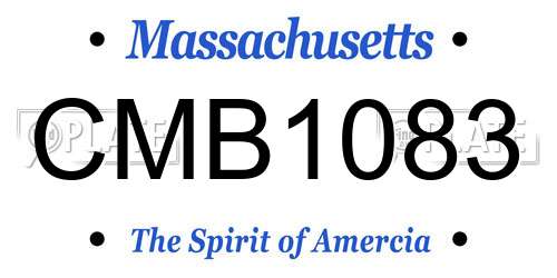 CMB1083 Massachusetts License Plate