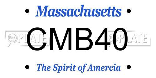 CMB40 Massachusetts License Plate