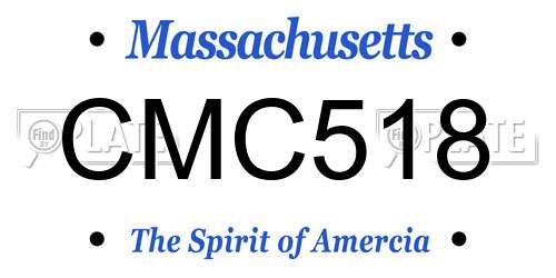 CMC518 Massachusetts License Plate