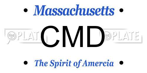 CMD Massachusetts License Plate