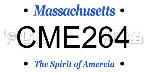 CME264 Massachusetts License Plate