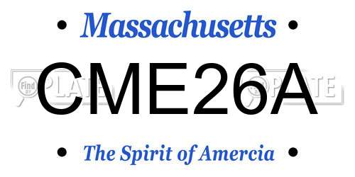 CME26A Massachusetts License Plate