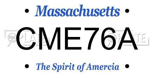 CME76A Massachusetts License Plate