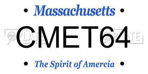 CMET64 Massachusetts License Plate