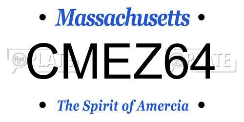 CMEZ64 Massachusetts License Plate