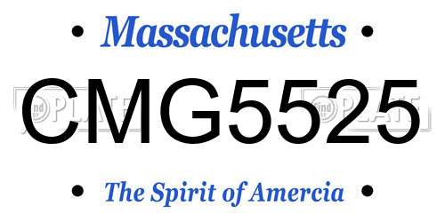 CMG5525 Massachusetts License Plate