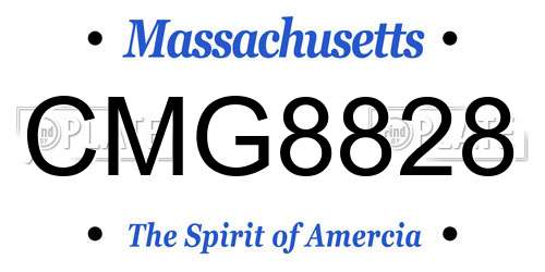 CMG8828 Massachusetts License Plate