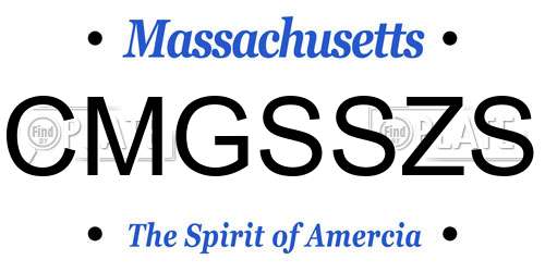 CMGSSZS Massachusetts License Plate