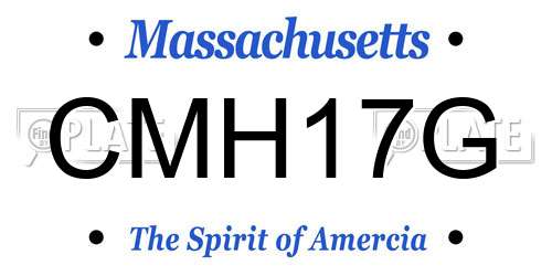 CMH17G Massachusetts License Plate