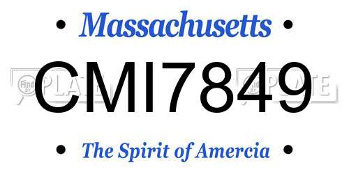 CMI7849 Massachusetts License Plate