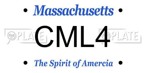 CML4 Massachusetts License Plate