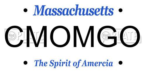 CMOMGO Massachusetts License Plate