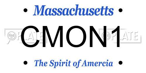 CMON1 Massachusetts License Plate