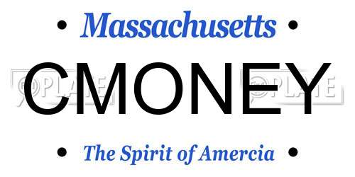 CMONEY Massachusetts License Plate