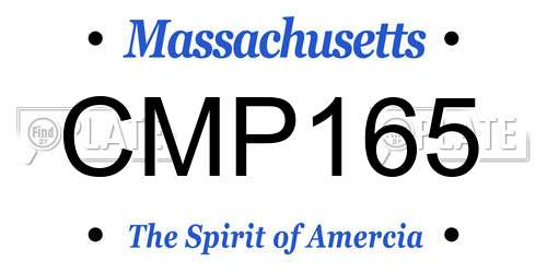CMP165 Massachusetts License Plate