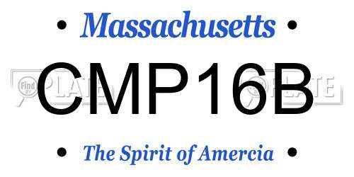 CMP16B Massachusetts License Plate