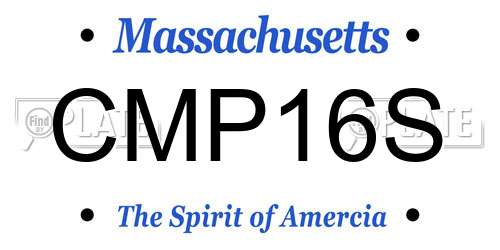 CMP16S Massachusetts License Plate