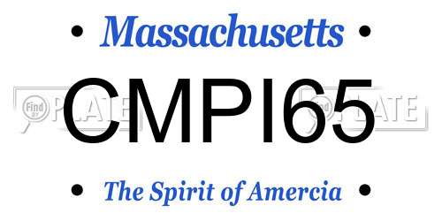 CMPI65 Massachusetts License Plate