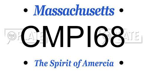 CMPI68 Massachusetts License Plate