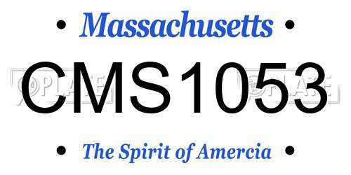 CMS1053 Massachusetts License Plate