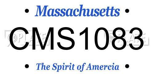 CMS1083 Massachusetts License Plate
